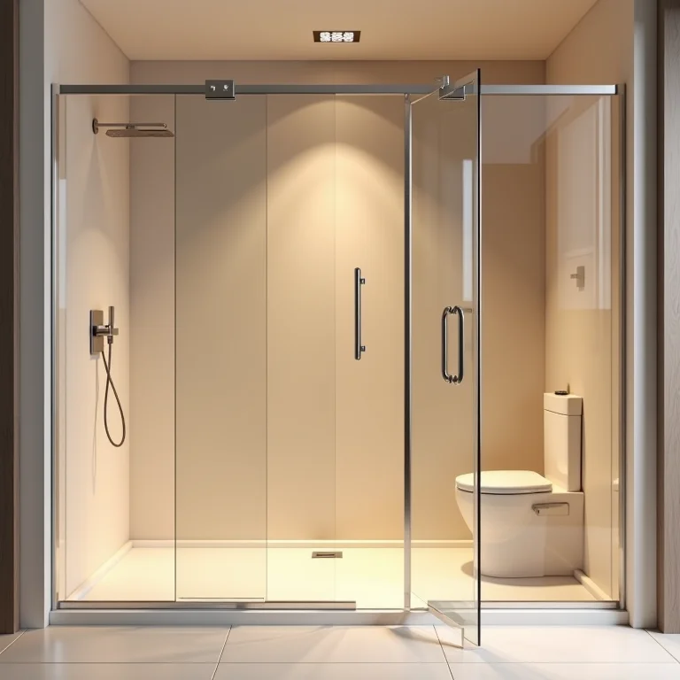 Box elegance (articulado) com painéis de vidro dobráveis