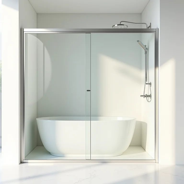 Box frontal de vidro com porta de correr