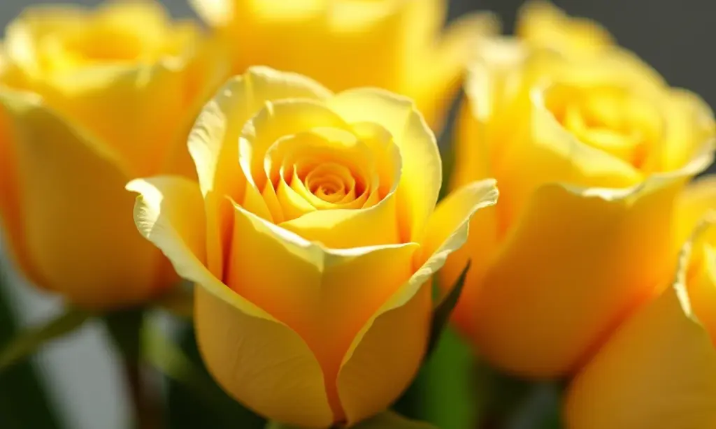 Buquê vibrante de rosas amarelas, representando amizade e alegria.