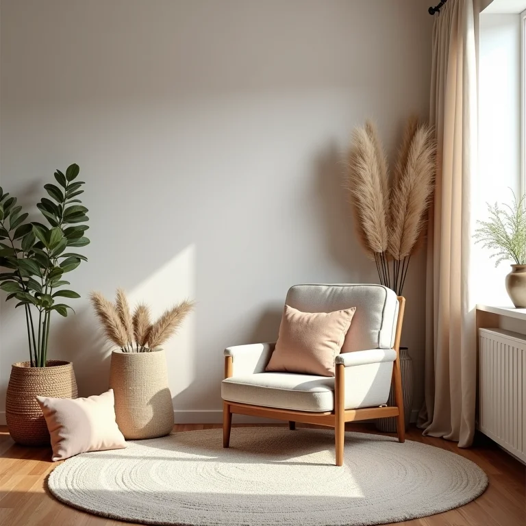 Cantinho aconchegante com almofadas boho