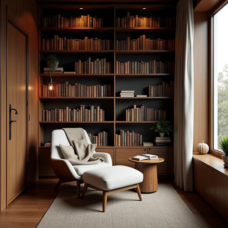 Cantinho aconchegante para leitura e relaxamento.