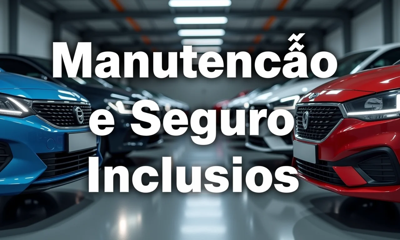 Centro de serviço automotivo com carros, representando a manutenção e seguro inclusos na assinatura.