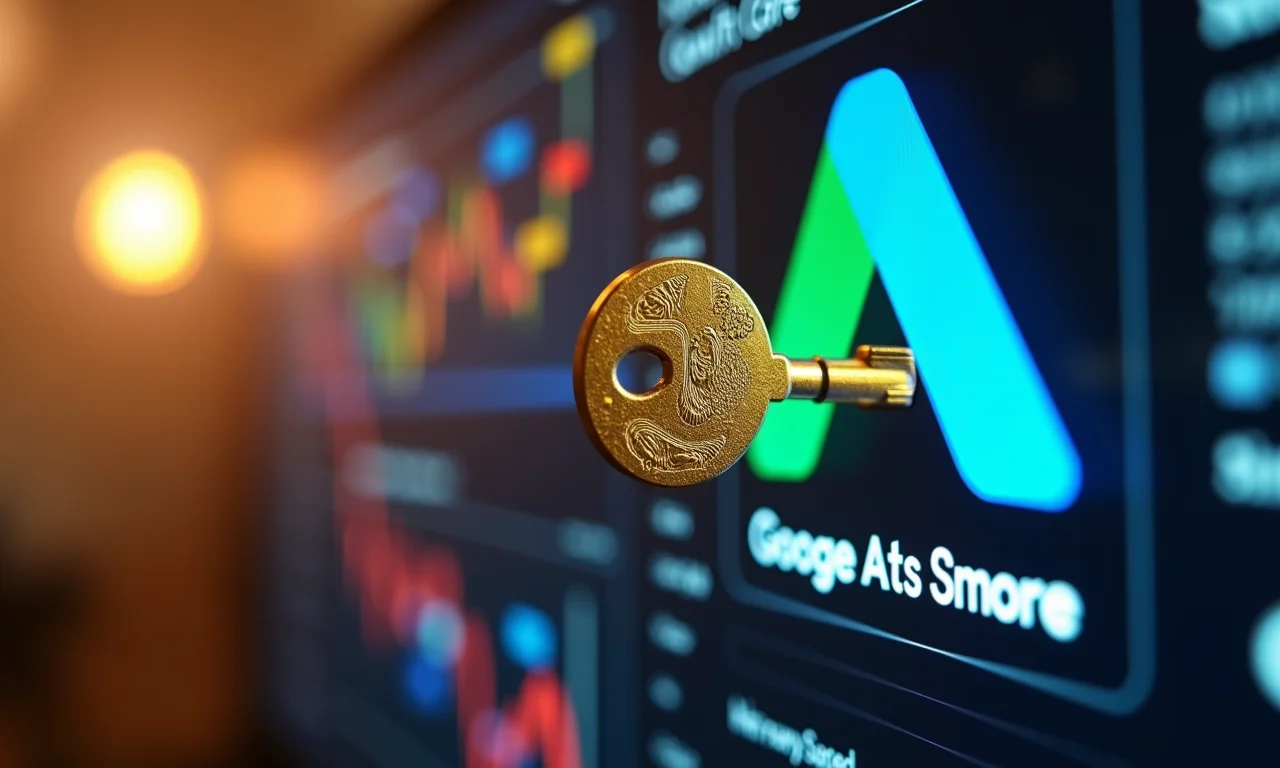 Chave dourada abrindo o Google Ads: entenda o índice de qualidade.