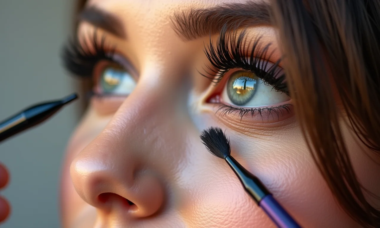 Cola Atelier Paris Cilios Postiços com cílios e ferramentas de aplicação.