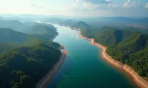 Comparativo dos rios Amazonas e Nilo, mostrando a disputa pela maior extensão.