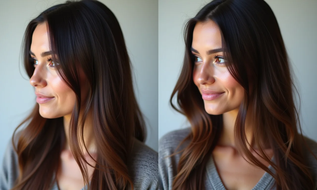 Comparativo entre corte tradicional e corte bordado mostrando a diferença no comprimento.