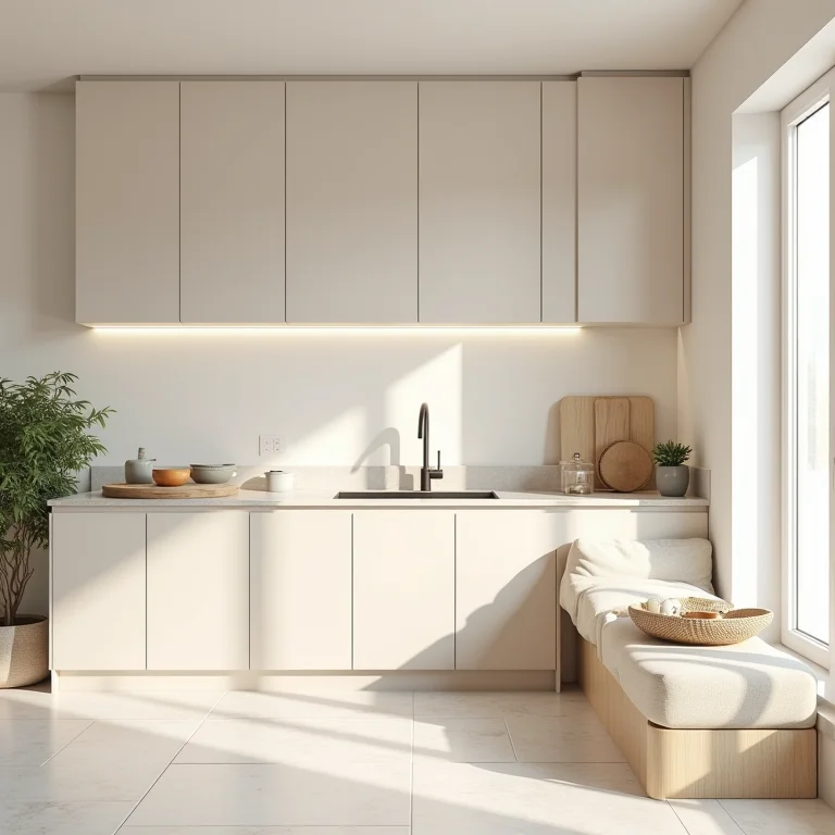 Cores claras em cozinha pequena