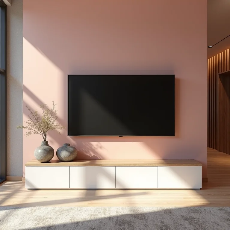 Cores e texturas que valorizam o painel de TV