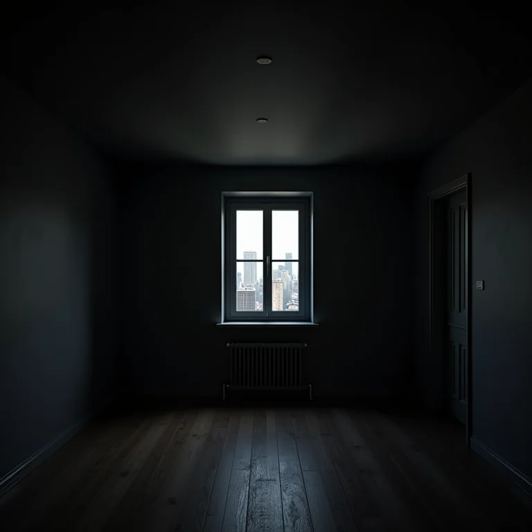 Cores escuras nas paredes de um apartamento studio, resultando em ambiente sombrio.