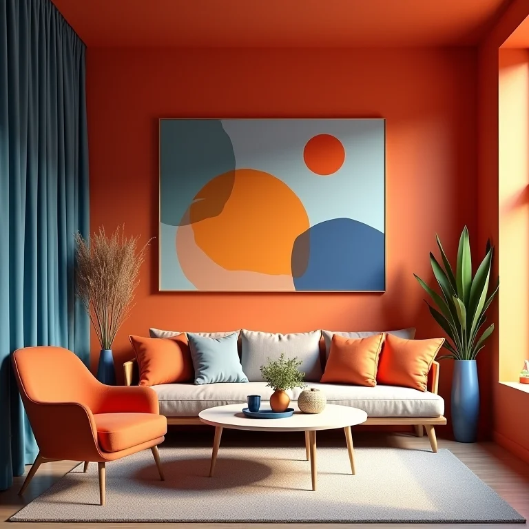 Cores vibrantes em detalhes de decoração.