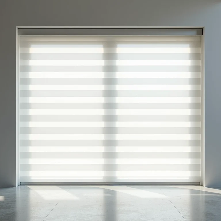 Cortina rolô double vision controlando a luz em um escritório.