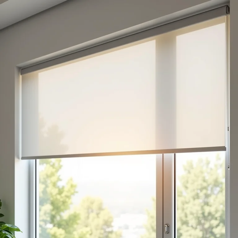 Cortina rolô screen permitindo a vista externa.