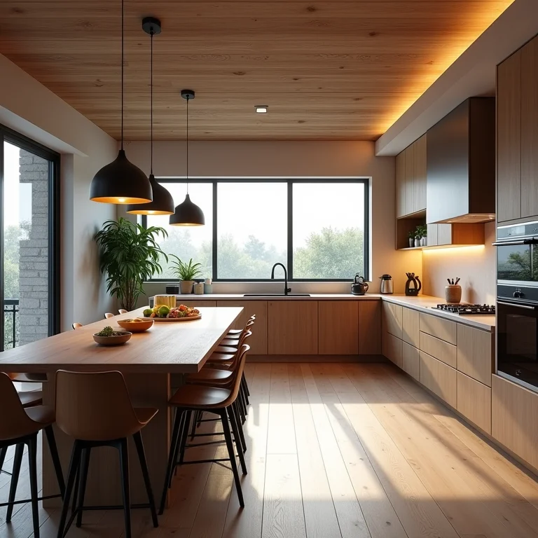 Cozinha aberta com acústica ruim e ruídos excessivos.