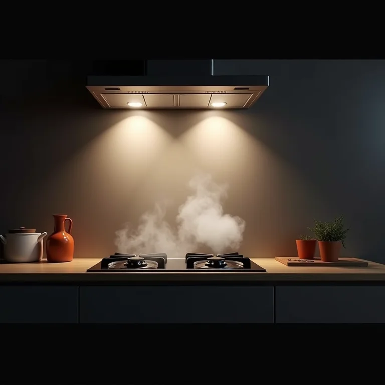 Cozinha com pouca ventilação e iluminação inadequada, ambiente abafado