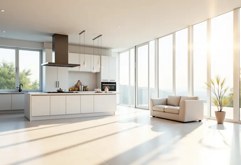Cozinha planejada moderna com ilha central e design elegante