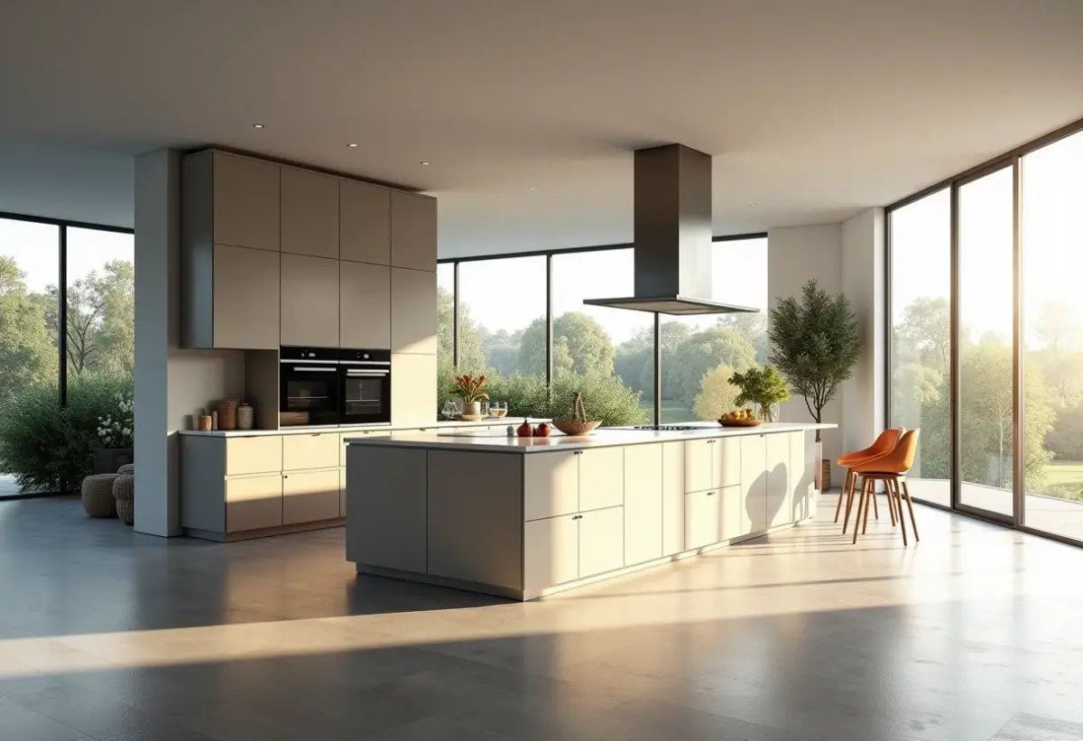 Cozinha planejada com ilha: 7 erros para NÃO cometer Cozinha planejada moderna com ilha central e iluminação natural abundante.