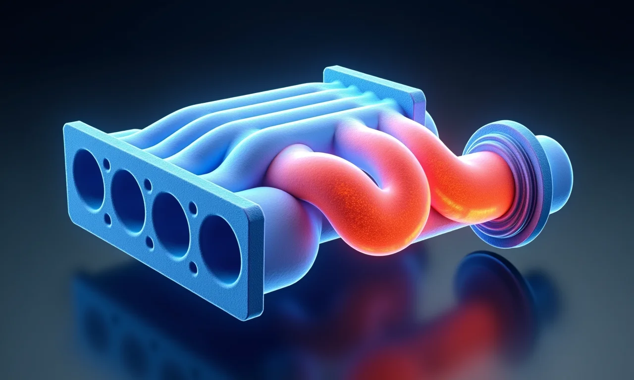 Design e dimensões do coletor de admissão, simulação de fluxo de ar.