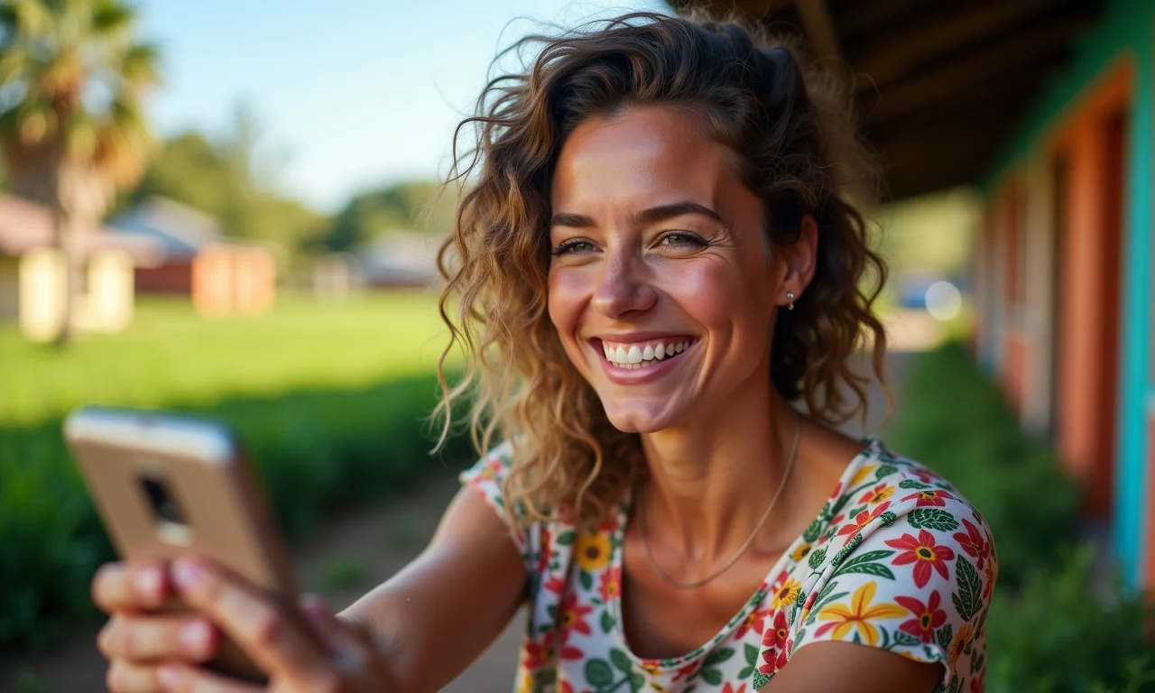 Designer gráfico interagindo com seguidores nas redes sociais, ambiente colorido.