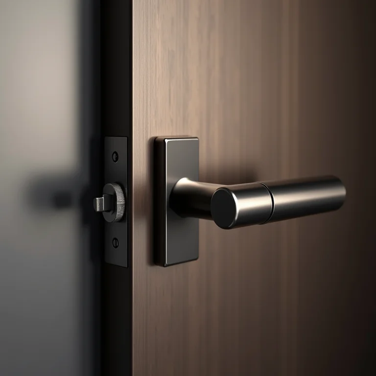 Detalhe de puxador de barra de aço inox