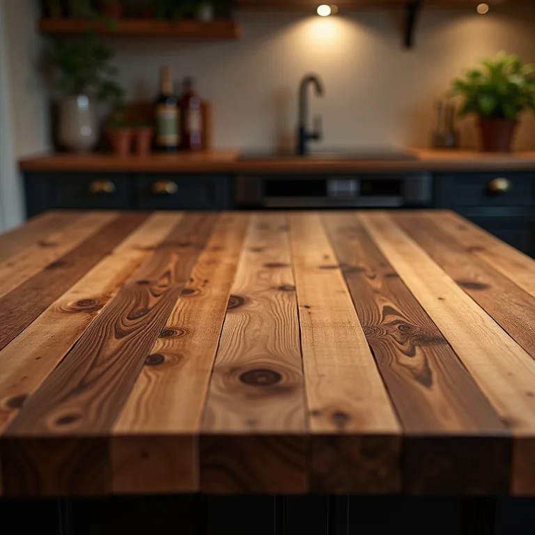 Diferentes acabamentos para bancadas de madeira rústica