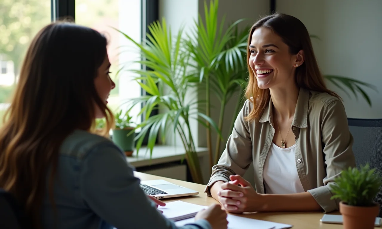 Dona de MEI entrevista possível funcionário em escritório.