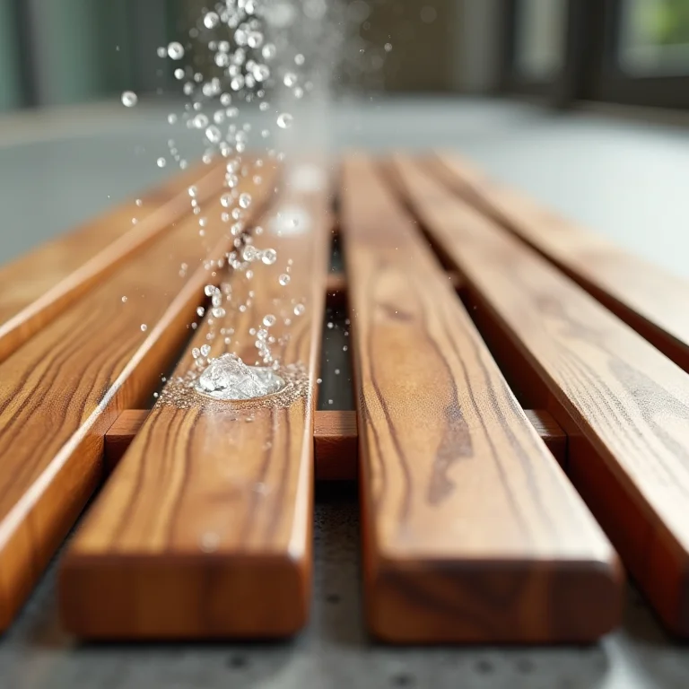 Durabilidade e resistência de um tapete de madeira para box