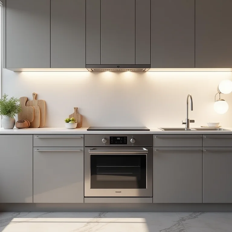 Eletrodomésticos com design clean e acabamento em aço inoxidável.