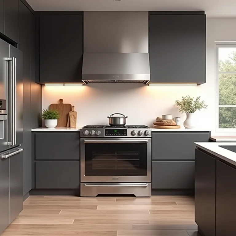 Eletrodomésticos modernos integrados ao design da cozinha