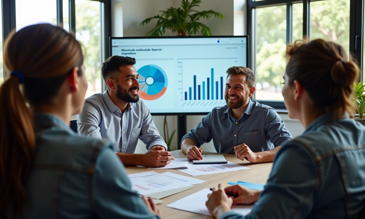 Empreendedores brasileiros discutindo a importância da análise de concorrência.