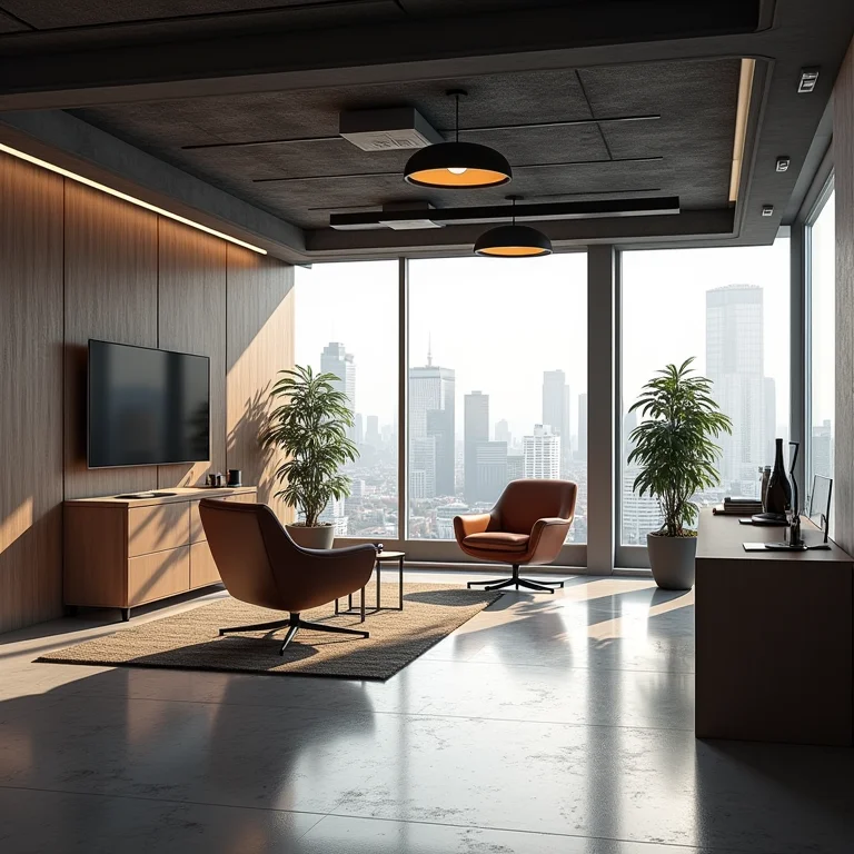 Escritório com design elegante, mas pouco funcional.