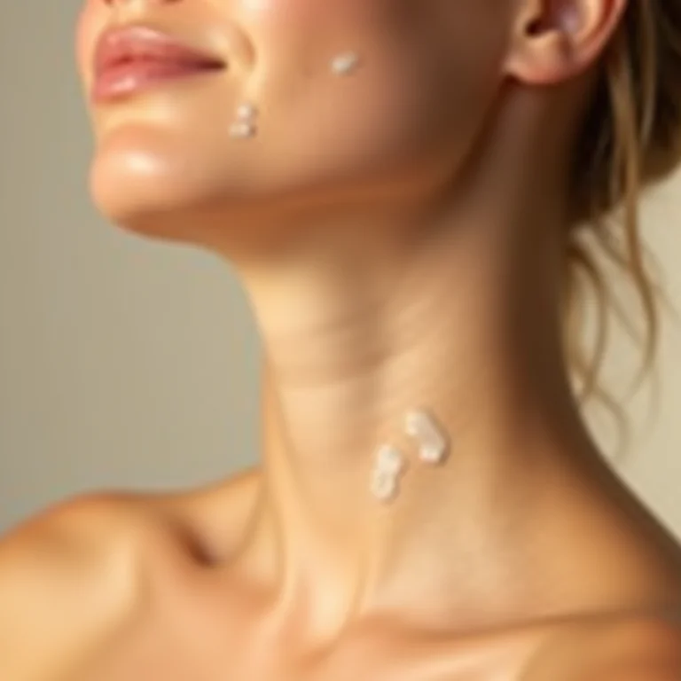 Esfoliação suave da pele do pescoço