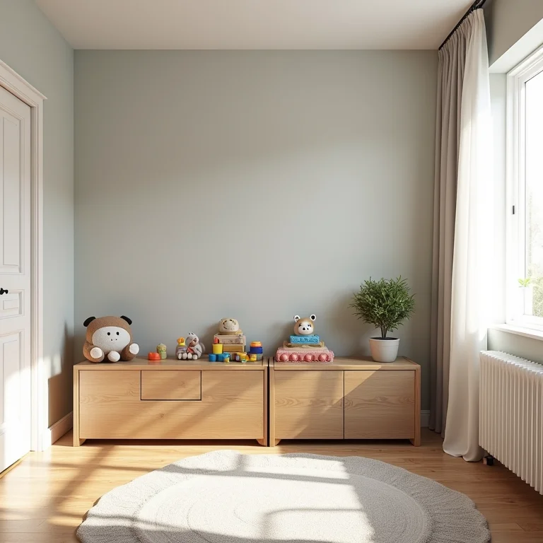 Espaço de brincar bem organizado em quarto de menino