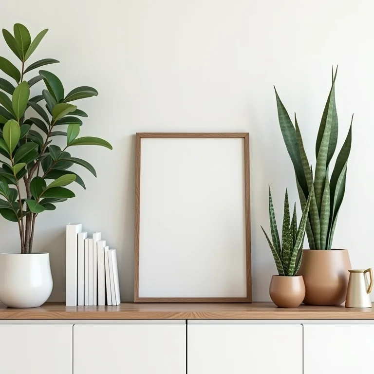 Estante boho minimalista com decoração selecionada