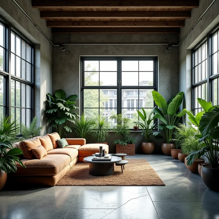 Falta de plantas em decoração industrial