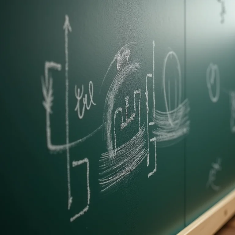 Giz e canetas de giz de baixa qualidade deixando marcas fracas e borradas em uma parede lousa.