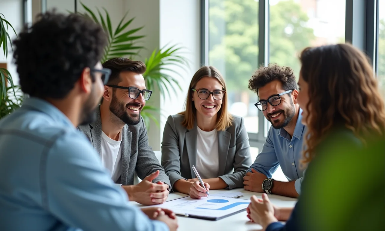 Grupo de empreendedores em consultoria no Sebrae.