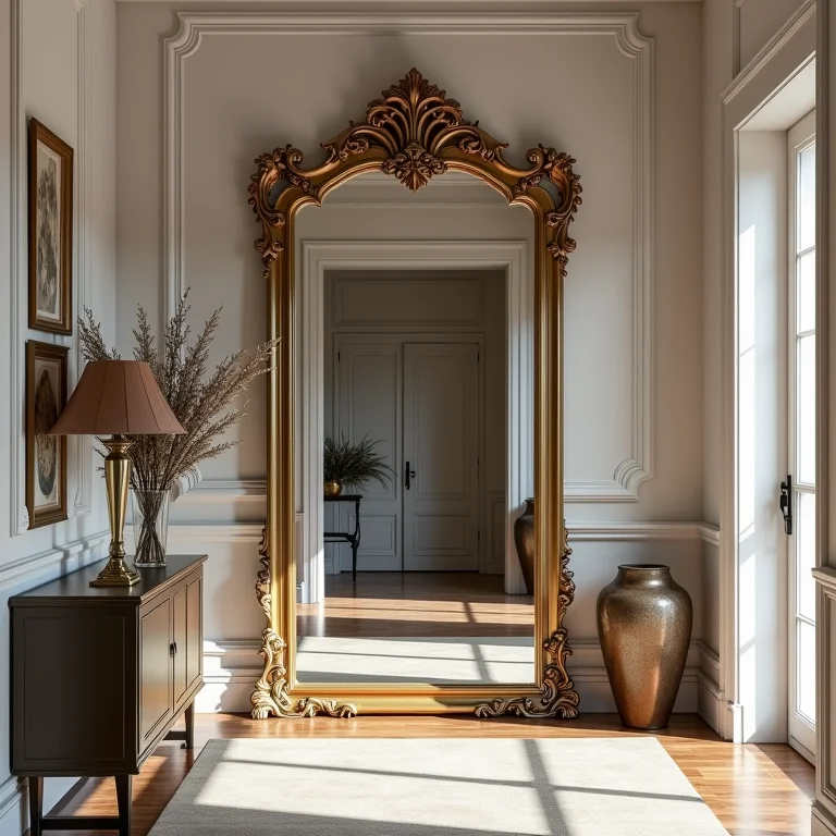 Hall de entrada com espelho veneziano.