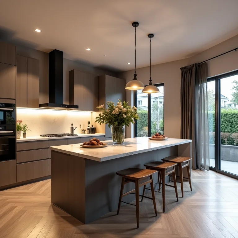 Ilha de cozinha com design desconectado do restante do ambiente