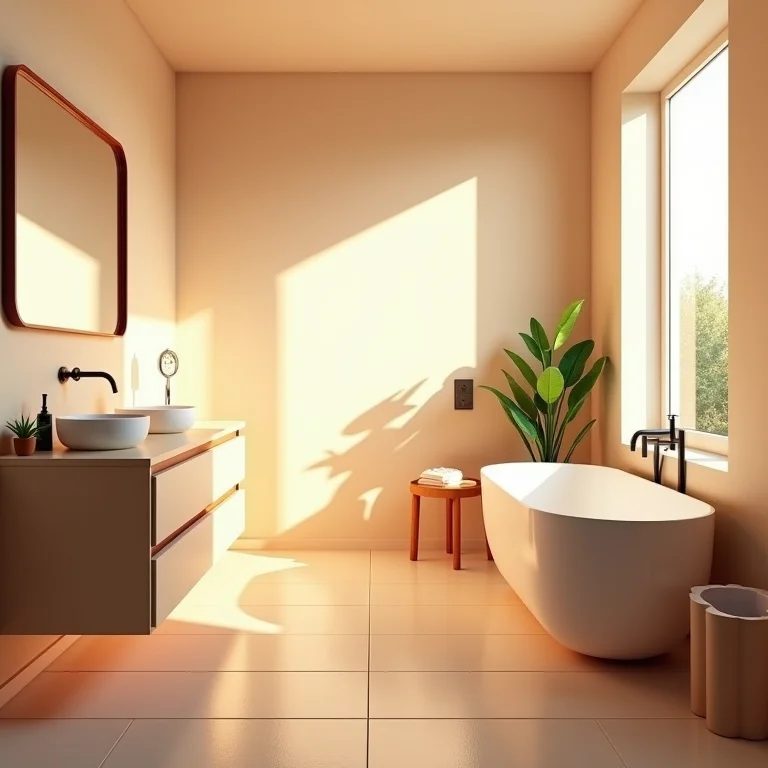 Iluminação aconchegante em banheiro infantil