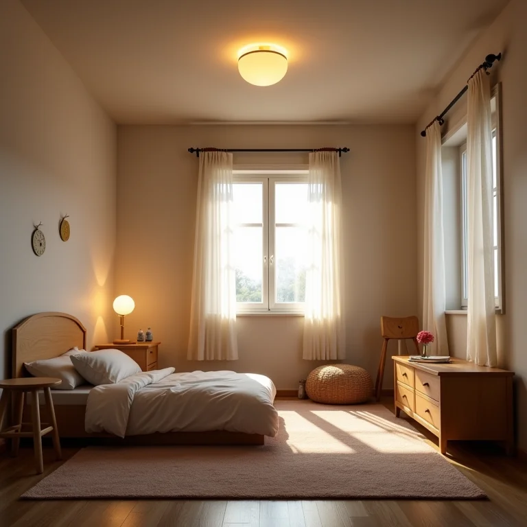 Iluminação artificial excessiva em quarto montessoriano