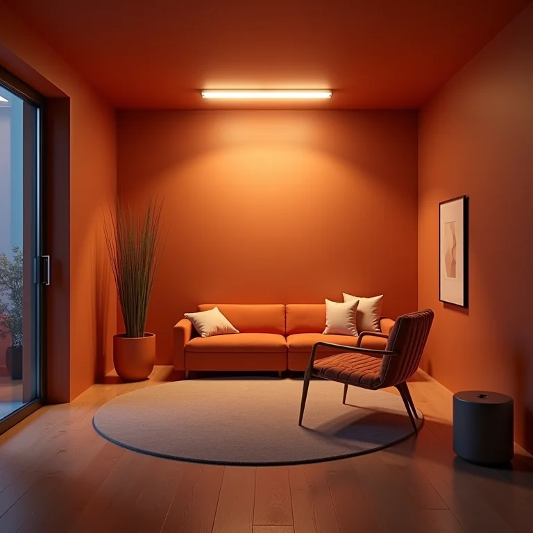 Iluminação artificial inadequada em um ambiente com decoração escandinava.