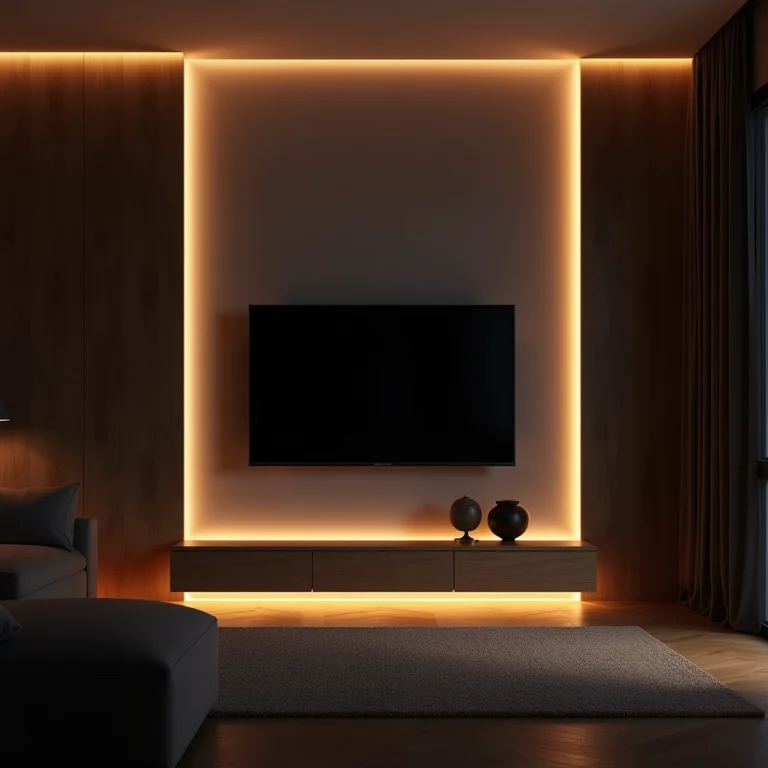 Iluminação estratégica para painel de TV