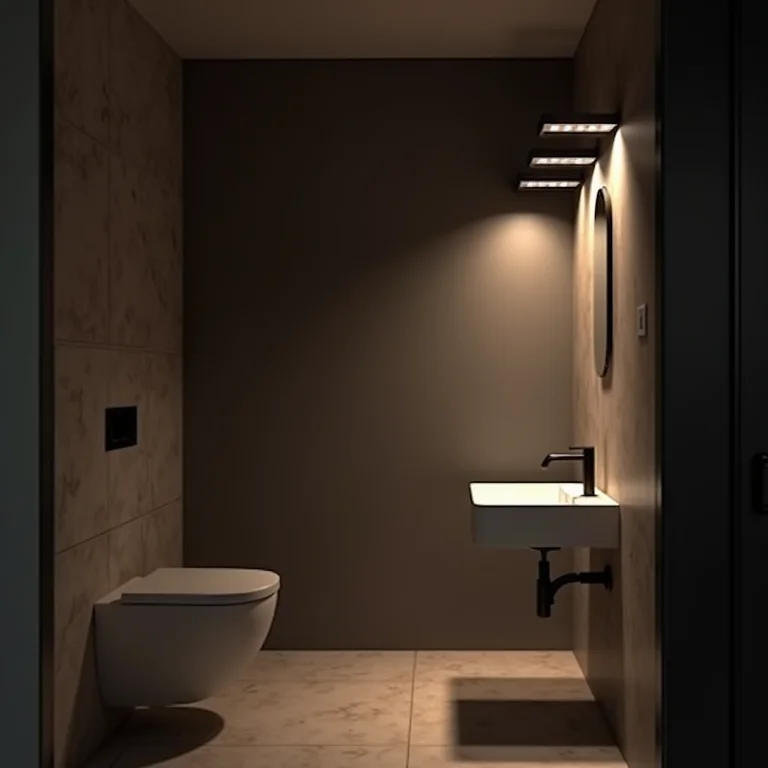 Iluminação inadequada em banheiro