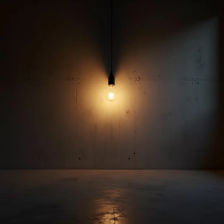 Iluminação inadequada em um ambiente com decoração estilo industrial.