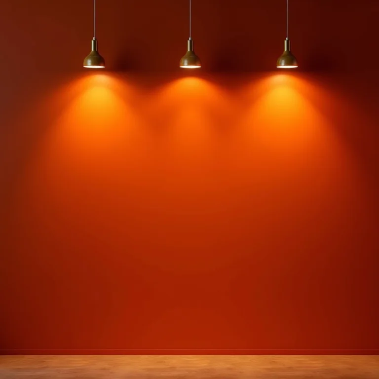 Iluminação quente valorizando tons terrosos em um banheiro.