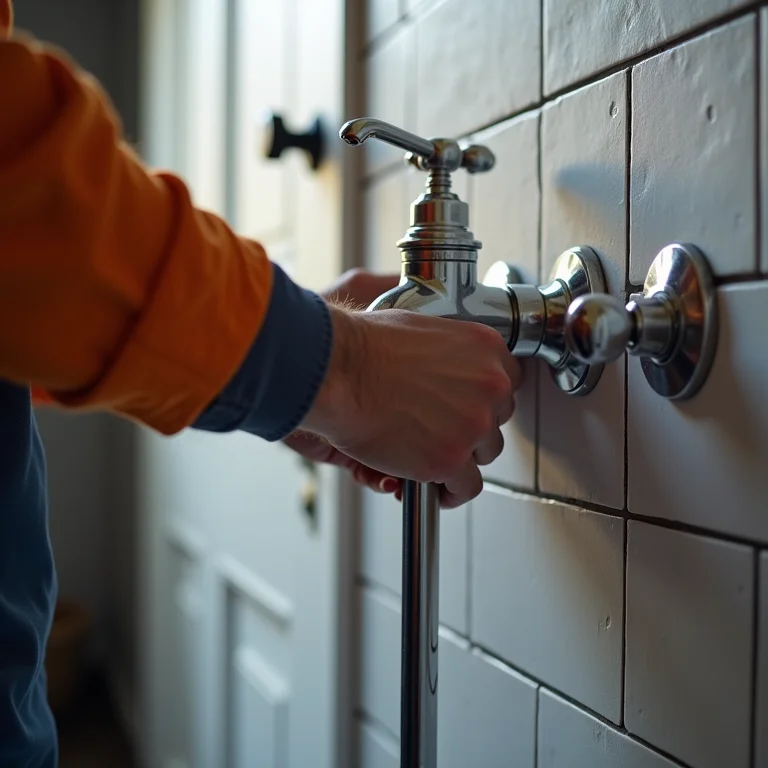 Instalação de torneira de parede