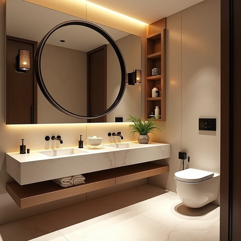 Lavabo com espelho veneziano original.