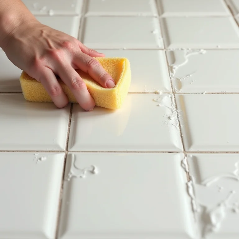 Limpando azulejos pintados