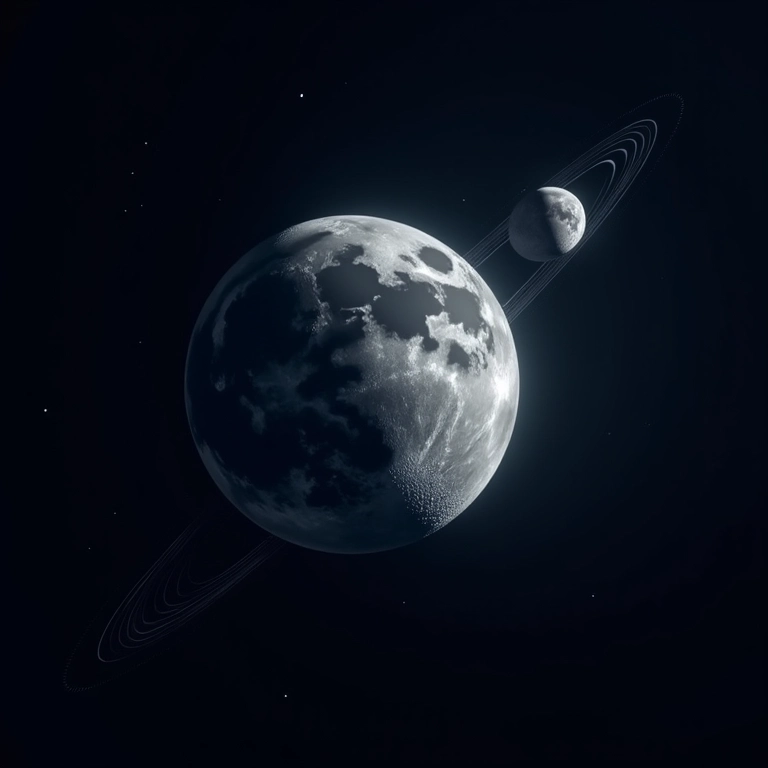 Lua em órbita da Terra com setas mostrando sua velocidade lateral.