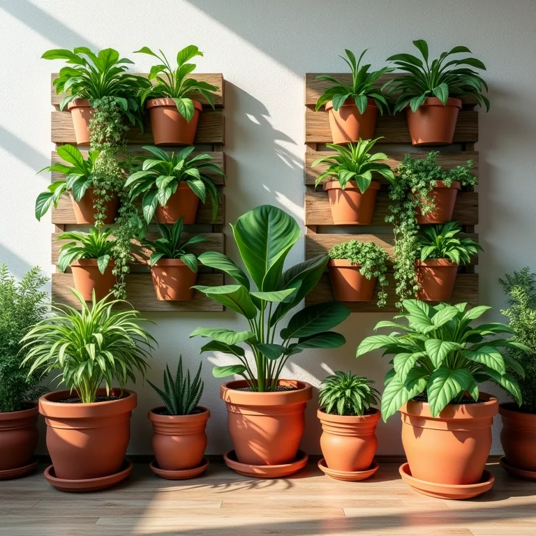 Materiais variados para horta vertical.